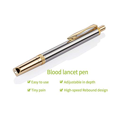 Painless Lancing Device Blood Lancet Pen Sterile Gold Plated of Third