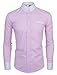 TAM WARE Mens Classic Vertical Striped Fake Pocket Longsleeve Shirt TWCMS01-PINK-US S