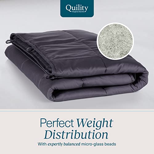 Quility Weighted Blanket for Adults 15 LB Twin Size Heavy Blanket for Cooling & Heating 100