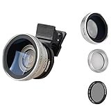 Zomei iPhone Lens 3 in 1 Cell Phone Camera Lens Kit 140 Degree Wide Angle Lens + 10X Macro Lens + CPL Polarizing Filter with 37mm Clip for iPhone Samsung Android Smartphones(Silver)