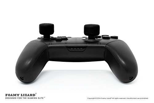 Nintendo Switch Pro Controller Skin Set by Foamy Lizard - AlphaPro Grip, STUDDED Sweat Free Silicone Cover w/ Flat Anti-slip Studs PLUS set of 4 QSS-Pro Thumb Grips (SKIN + QSS-P GRIPS, BLACK) - Thumbnail 5