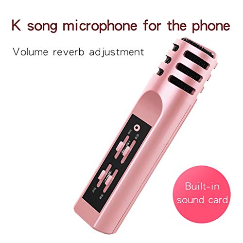 NXDA Jack Microphone Karaoke Condenser Microphone for Speech Amplifier 3.5 mm Multifunction (Pink) - Thumbnail 2