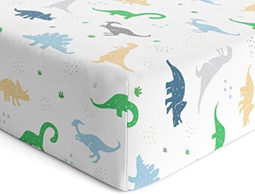 Baby Fitted Crib Mattress Sheets 1 Pack By Cuddly Cubs Toddler Bed Sheet Dinosaur Crib Sheets For Boy Or Girl Stretchy Jersey Cotton Buy Online At Best Price In Uae Amazon Ae