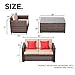 SUNCROWN Outdoor Patio Furniture 4-Piece Conversation Set All-Weather Wicker, Thick, Durable Cushions with Washable Covers, Porch, Backyard, Pool Garden