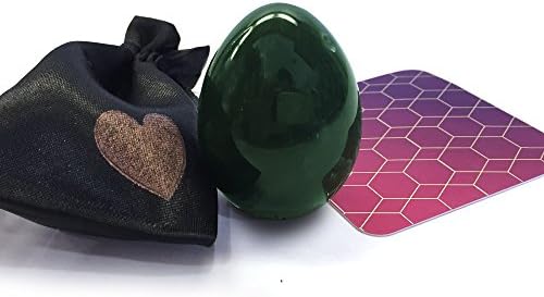 Hand Crafted Nephrite Jade Yoni Egg | Perfect for Women to Strengthen Pelvic Floor Muscles, Kegels, Improve Vaginal &amp; Bladder Strength &amp; Prevent Adult Urinary Incontinence | Predrilled Canadian Stone
