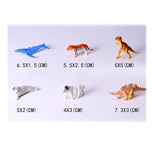 image for 60 PCS different Acmer Mini Jungle Animals Toys Set,Realistic Wild Vin