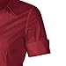 SUNNOW Womens Tailored Short Sleeve Basic Simple Button-Down Shirt with Stretch (XL, Wine Red)