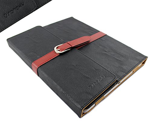 SANOXY Folio Stand PU Leather Case Cover with Auto Sleep/Wake Feature with Buckle Belt (Black)