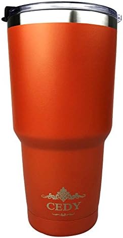 30 oz Stainless Steel Vacuum Insulated Tumbler with Lid, Double-Wall Vacuum Insulation Keeps Drinks Hot or Cold Multiple Colors ((Bottom Painted with Spill Proof Lid) (Orange))