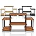 Furinno No Tools Tube Entertainment Center, Light Cherry/Black, Square Corner