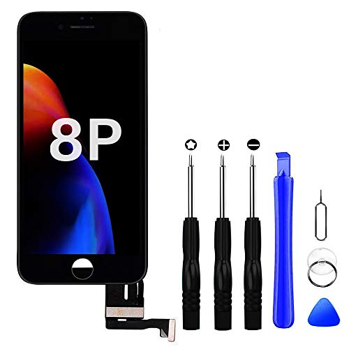 Hoonyer Ecran iPhone 8 Plus LCD Display Vitre Tactile Complet Remplacement D’Écran Avec Kit De Réparation Pour iPhone 8 Plus Noir (5.5 Pouces)