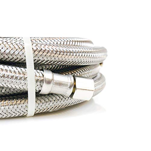 LASCO 10-0958 20-Foot Ice Maker Water Supply Line, Braided Stainless Steel, X 1/4-Inch Female Compression, 1-Pack