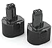 Pwr+ 2 Pack 9.6v Battery for Dewalt Dw9061 Dw9062 De9036 De9062 Dw9614 Dw050 Dw902 Dw911 Dw921 Dw926 Dw926k2 Dw955 Dw955k-k2 Dw967k; Black & Decker PS120 Fire Storm Replacement Power Tool Battery 2Ah