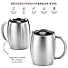 FineDine Double-Wall 18/8 Stainless-Steel Coffee Mugs with Spill-Resistant Lids Insulated Coffee Travel Mug with Comfortable Handle for Hot & Cold Drinks, Shatterproof Coffee Cups, 14 Oz. (Set of 4)