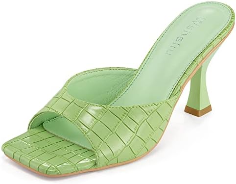 green slip on heels