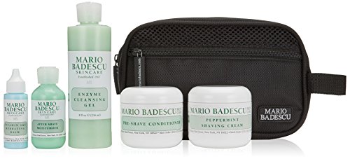 Mario Badescu The Executive Collection for Men, Skin Care Gift Set with Pre Shave Conditioner, Shaving Cream, Vitamin A Hydrating Balm, After Shave Moisturizer, and Enzyme Cleansing Gel