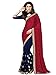 Shonaya Fancy Women`S Party Wear Wedding Embroidered Saree With Unstitched Blouse Piece (Red & Blue)