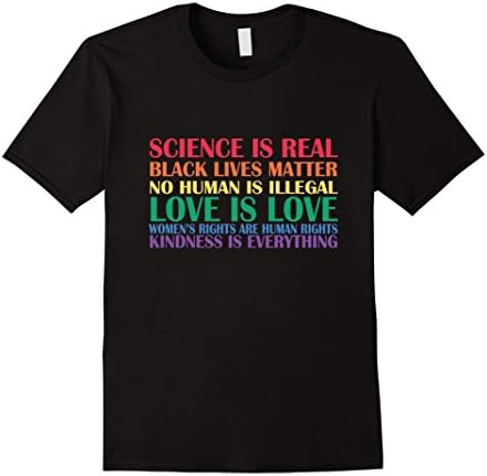 Mens science is real BLM love is love Shirt Pride Medium Black