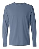 Comfort Colors Ringspun Garment-Dyed Long-Sleeve T-Shirt (C6014)- BLUE JEAN, XL