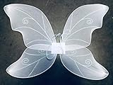Perfectmaze Large Adult 34"x24" Glitter Fairy Butterfly Pixie Dance Wings - 7 Colors (White)