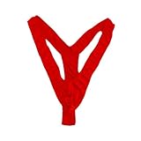 DISCOBALL Mankini Thong, Adjustable Men's Borat Style V Sling Stretch Sexy Underwear Suspender Bodysuit Strap Thongs Bodysuit