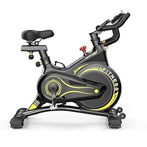 YKHOME Indoor Exercise Bike，Lightweight Indoor Studio Fitness Cycling Machine Portable Aerobic Cardio Exercise Spinning Bike