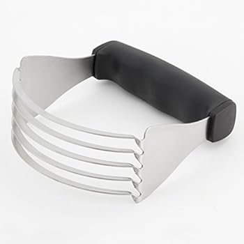 Spring Chef Dough Blender, Top Professional Pastry Cutter with Heavy Duty Stainless Steel Blades (Black-Large)