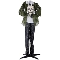 Haunted Hill Farm HHMAN-2FLS Life-Size Animated Moaning Butler Prop Holding Silver Tray, Battery-Operated Indoor/Outdoor Halloween Decoration, Color 1 Haunted Hill Farm HHMAN-2FLS Life-Size Animated Moaning Butler Prop Holding Silver Tray, Battery-Operated Indoor/Outdoor Halloween Decoration, Color 1