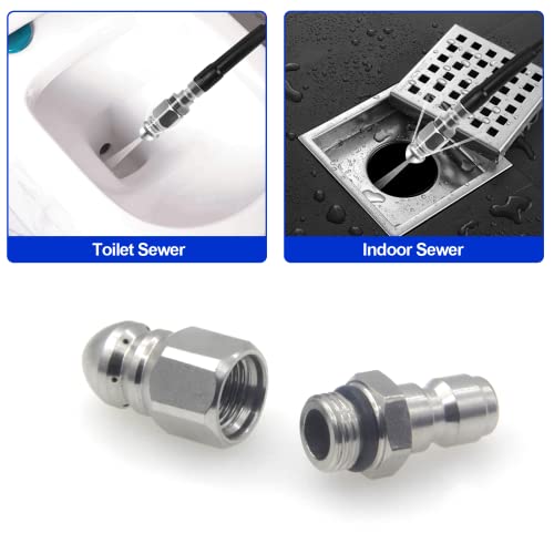 MIZORLIE Pressure Washer Sewer Jetter Nozzle with Stainless Steel, Mini