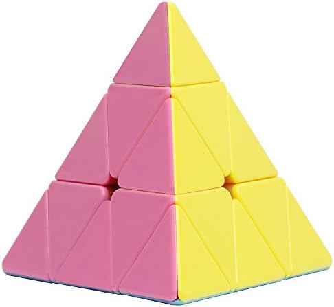 USTEK Pyramid Cube, 3x3 Triangle Carbon Fiber Sticker Twisty Puzzle for Kids’ Intelligence Development