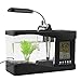 MQ Desktop Mini Fish Tank Betta Fish Aquarium USB Fish Tank with LCD Display LED Lights Multifunctional Pen Holder Alarm Clock Function Time/Date/Temperature Displaythumb 1