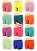 Sexy Basics Women's 6 Pack Cotton Stretch Vibrant Color Boy Short Boxer Briefs