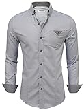 Tom's Ware Mens Inner Plaid Oxford Cotton Button Down Dress Shirts TWNEL565S-318S-GRAY-US M