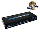 Aocome Advanced 1x4 4 Ports HDMI Powered Splitter for Full HD 1080P and 3D Support (HDMI Splitter 1 In 4 Out) V1.3 with Deep Color and HD Audio
