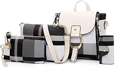 Amazon Co Jp レディース バッグ Bag トートバッグ ハンドバッグ ショルダーバッグ 鞄 4点セット Puレザー 大容量 通勤 フォーマルバッグ ビジネス お出かけ 結婚式 入会式 3色 ベージュ シューズ バッグ