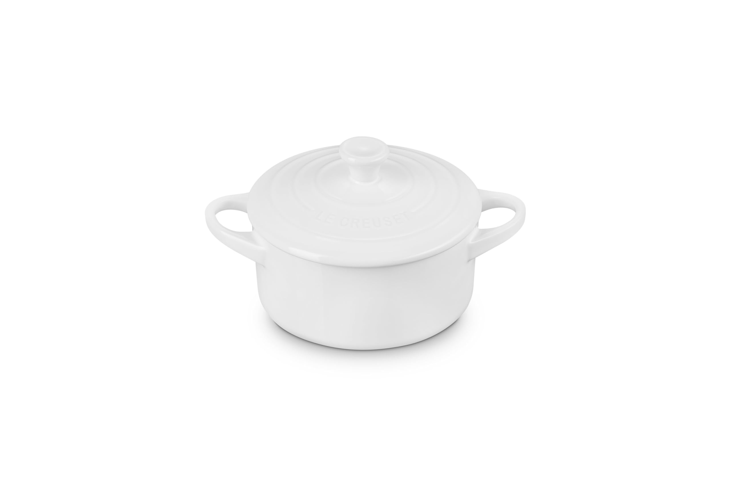 Photo 1 of Le Creuset Stoneware Mini Round Cocotte, 14 oz., White