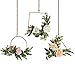 Pauwer Floral Hoop Wreath Set of 3 Artificial Rose Flower and Eucalyptus Vine Wreath for Wedding Backdrop Wall Decor