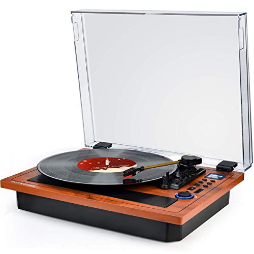 Turntable Vinyl Record Player Support Wireless in & Out Record Player Built in Stereo Speakers Turntable Vinyl Records 3 Speed Turntable Player Support Vinyl-to-MP3 Record
