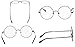 Agstum Retro Round Metal Non-Prescription Eyeglasses Frame with Spring HInge Clear Lens (Black, (Medium size) 46)