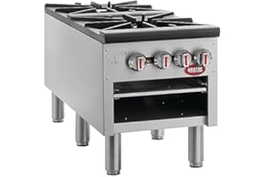 Kratos Commercial Double Stockpot Range, Natural Gas Double Burner Range, 160,000 BTU