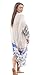 Verabella Women's Lovely Vibrant Summer Beachwear Bikini Cover Up Wrap (White w/Blue Trim)