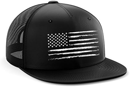 DURO threads White USA American Flag Snapback Hat