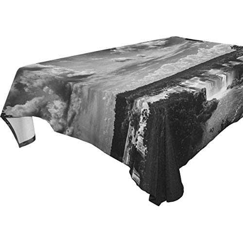 LORVIES Rectangle Water Lanscape Tablecloth for Wedding Party Holidays Washable Polyester Table Cloth Cover, 60 x 90 Inch