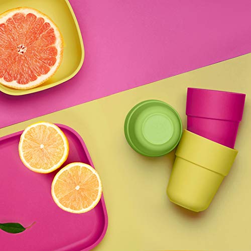 Bamboo Kids Cups, 4 Pack Set, Stackable Bamboo Drinking Cups, Bamboo