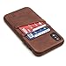 Dockem Exec Wallet Case for iPhone X/XS: Slim Vintage Synthetic Leather Case with 2 Credit Card/ID Holder Slots, Simple Professional Snap On Cover [Brown]