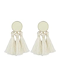 6-9 Pairs Tassel Earrings for Women Girls Colorful Fan Fringe Drop Statement Earrings