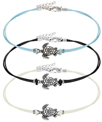 Thunaraz 12PCS Anklet for Girl Women Anklet Bracelets Adjustable Chain Beach Foot Jewelry Set