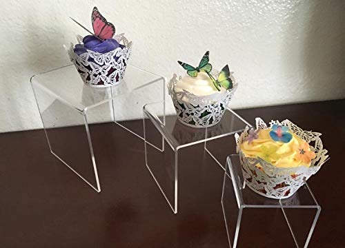 image for NIUBEE 2 Set Acrylic Risers Display for Funko POP Figures,Clear Cake S