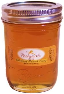 Elderberry Honey - Organically Flavored Raw Honey - Glass Jar (Net Wt 11 Oz)