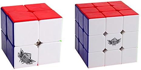 Bundle Pack of 2 Speed Cube Set - Cyclone Boys Puzzle Cube 2x2 3x3 Stickerless Magic puzzle Cube